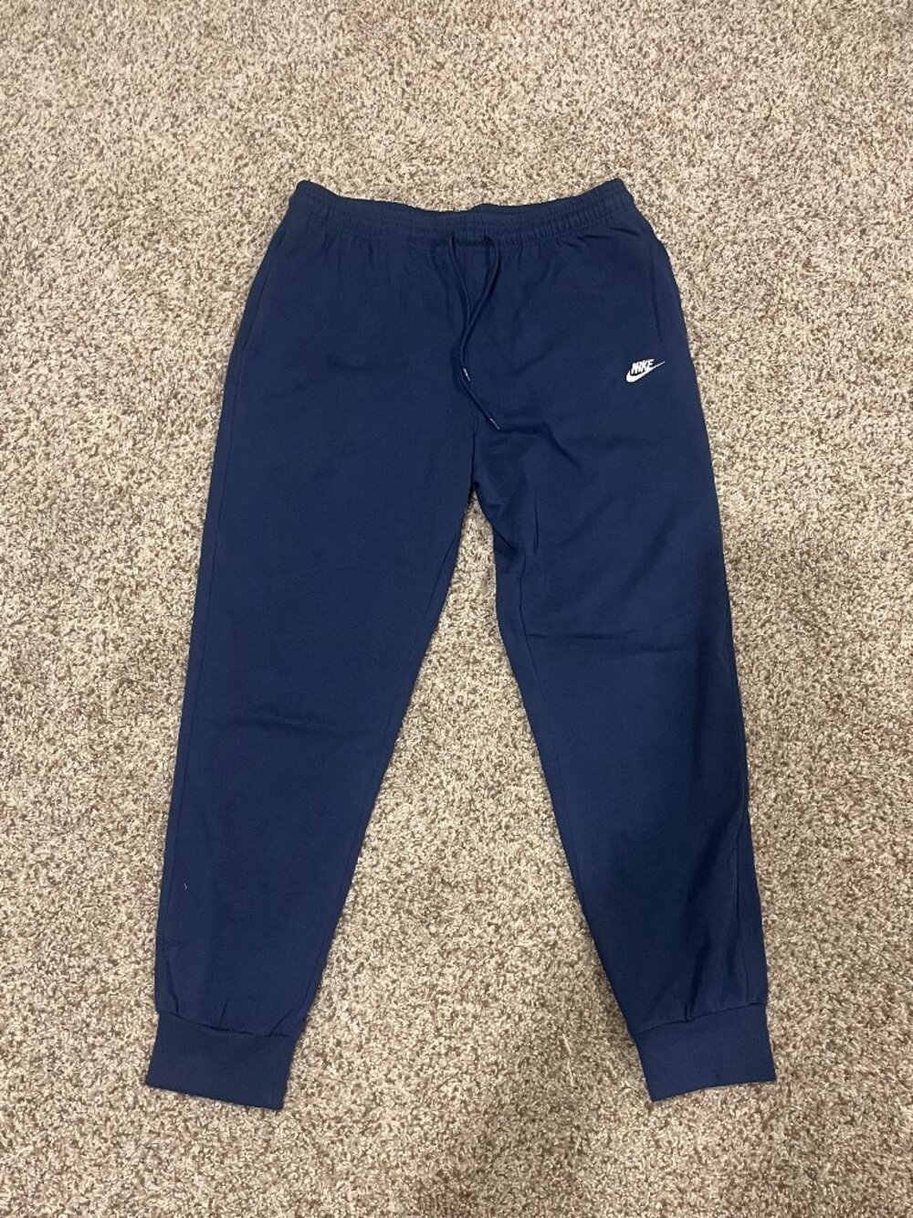Nike Navy Blue Jogger Sweatpants Men’s Large Swoosh Drawstring